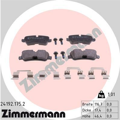 Sada brzdových destiček, kotoučová brzda ZIMMERMANN