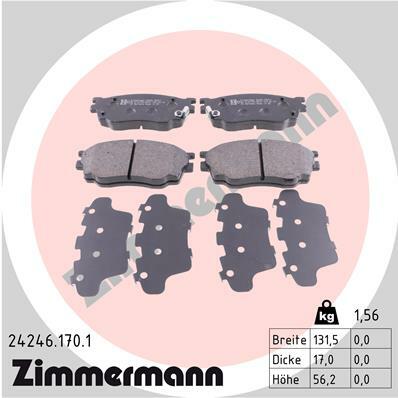 Sada brzdových destiček, kotoučová brzda ZIMMERMANN