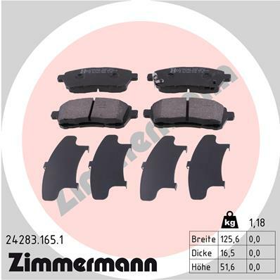 Sada brzdových destiček, kotoučová brzda ZIMMERMANN