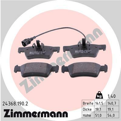 Sada brzdových destiček, kotoučová brzda ZIMMERMANN