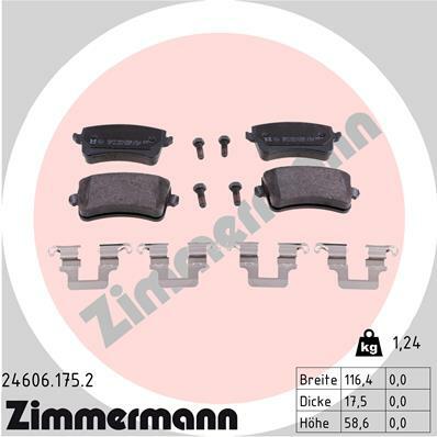 Sada brzdových destiček, kotoučová brzda ZIMMERMANN