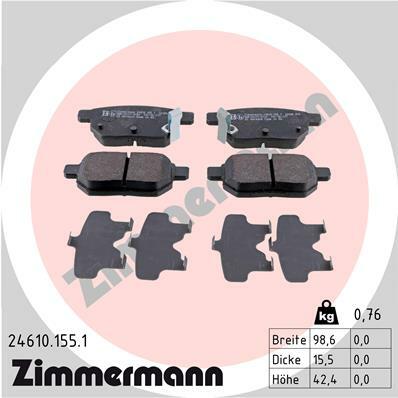 Sada brzdových destiček, kotoučová brzda ZIMMERMANN