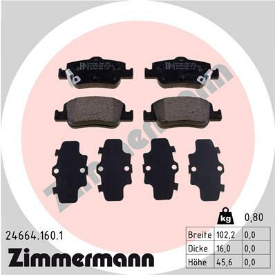 Sada brzdových destiček, kotoučová brzda ZIMMERMANN