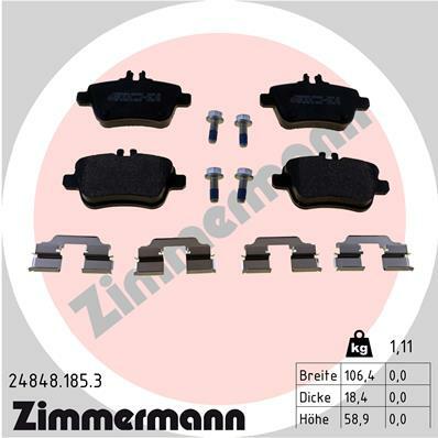 Sada brzdových destiček, kotoučová brzda ZIMMERMANN