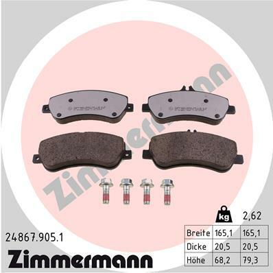 Sada brzdových destiček, kotoučová brzda ZIMMERMANN