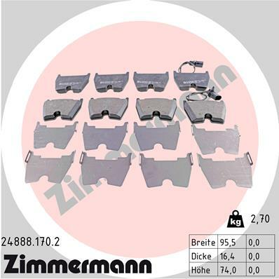 Sada brzdových destiček, kotoučová brzda ZIMMERMANN