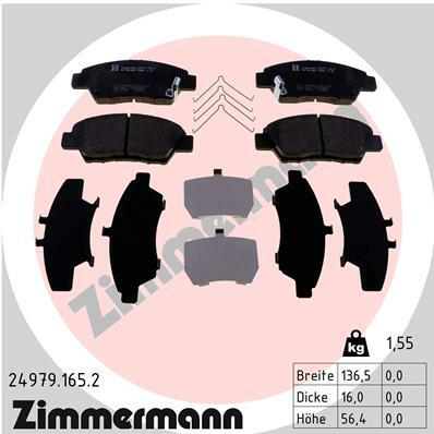 Sada brzdových destiček, kotoučová brzda ZIMMERMANN