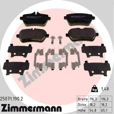 Sada brzdových destiček, kotoučová brzda ZIMMERMANN