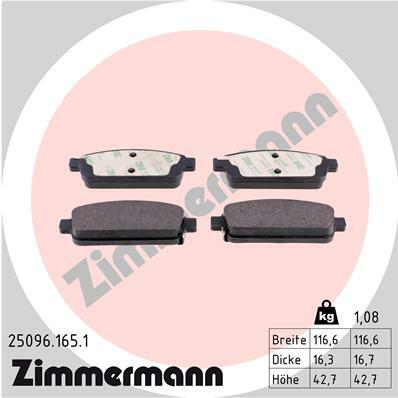 Sada brzdových destiček, kotoučová brzda ZIMMERMANN