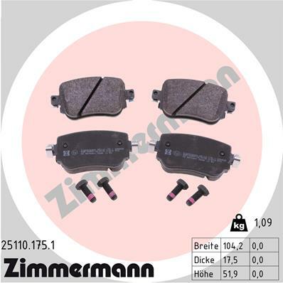 Sada brzdových destiček, kotoučová brzda ZIMMERMANN