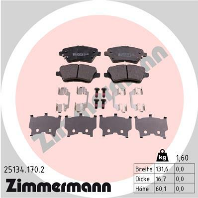 Sada brzdových destiček, kotoučová brzda ZIMMERMANN