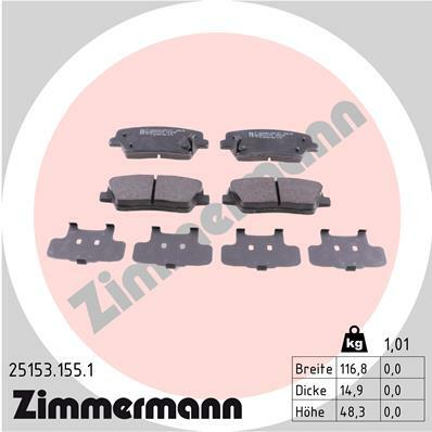 Sada brzdových destiček, kotoučová brzda ZIMMERMANN