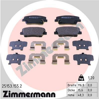 Sada brzdových destiček, kotoučová brzda ZIMMERMANN