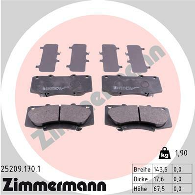 Sada brzdových destiček, kotoučová brzda ZIMMERMANN