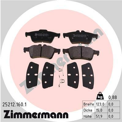 Sada brzdových destiček, kotoučová brzda ZIMMERMANN