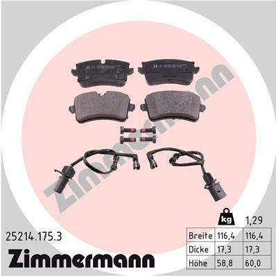 Sada brzdových destiček, kotoučová brzda ZIMMERMANN