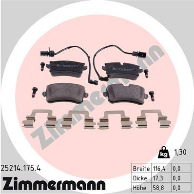 Sada brzdových destiček, kotoučová brzda ZIMMERMANN