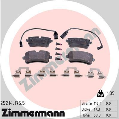 Sada brzdových destiček, kotoučová brzda ZIMMERMANN