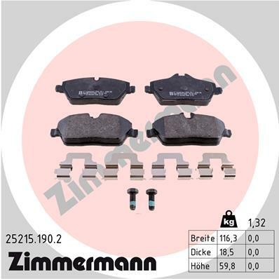 Sada brzdových destiček, kotoučová brzda ZIMMERMANN