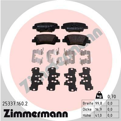 Sada brzdových destiček, kotoučová brzda ZIMMERMANN