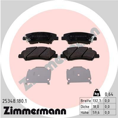 Sada brzdových destiček, kotoučová brzda ZIMMERMANN