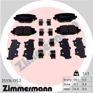 Sada brzdových destiček, kotoučová brzda ZIMMERMANN