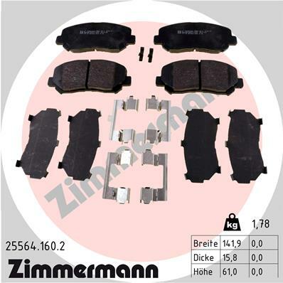 Sada brzdových destiček, kotoučová brzda ZIMMERMANN