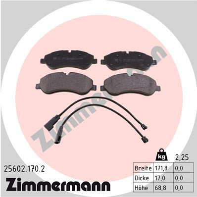 Sada brzdových destiček, kotoučová brzda ZIMMERMANN