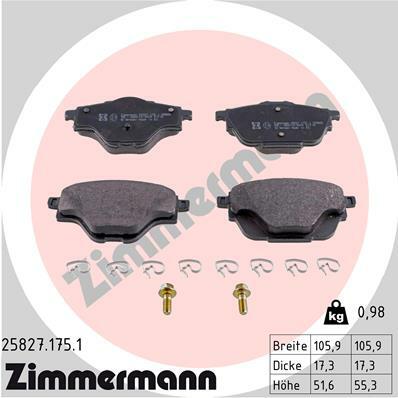 Sada brzdových destiček, kotoučová brzda ZIMMERMANN