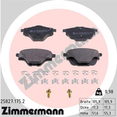 Sada brzdových destiček, kotoučová brzda ZIMMERMANN