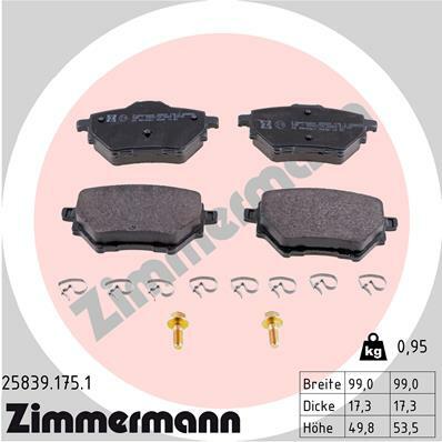 Sada brzdových destiček, kotoučová brzda ZIMMERMANN