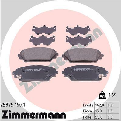 Sada brzdových destiček, kotoučová brzda ZIMMERMANN