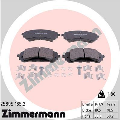 Sada brzdových destiček, kotoučová brzda ZIMMERMANN