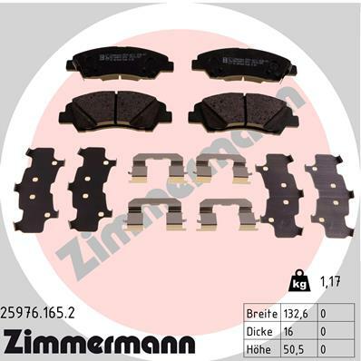 Sada brzdových destiček, kotoučová brzda ZIMMERMANN