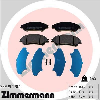 Sada brzdových destiček, kotoučová brzda ZIMMERMANN