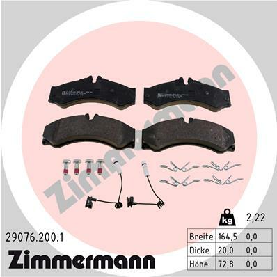 Sada brzdových destiček, kotoučová brzda ZIMMERMANN