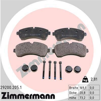 Sada brzdových destiček, kotoučová brzda ZIMMERMANN