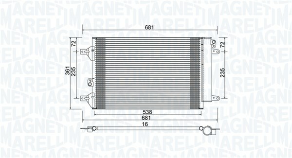 Kondenzátor, klimatizace MAGNETI MARELLI