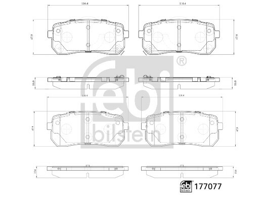 Sada brzdových destiček, kotoučová brzda FEBI BILSTEIN