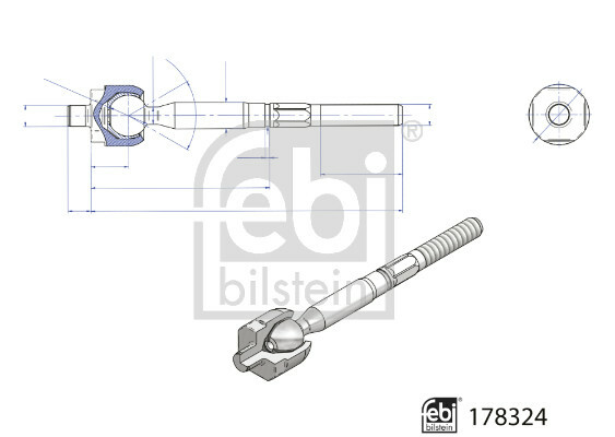 Axiální kloub, příčné táhlo řízení FEBI BILSTEIN