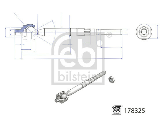 Axiální kloub, příčné táhlo řízení FEBI BILSTEIN