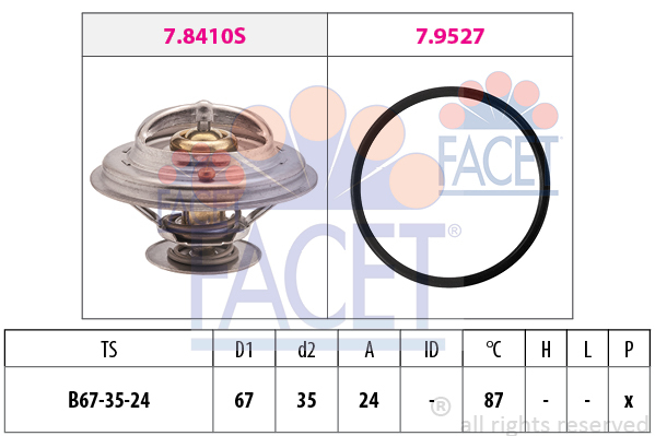 Termostat, chladivo FACET