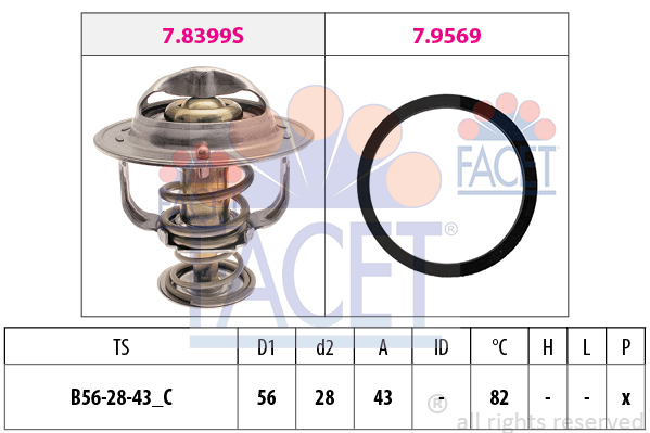 Termostat, chladivo FACET