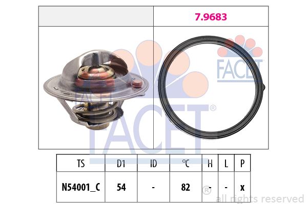 Termostat, chladivo FACET