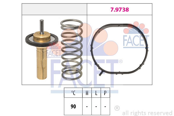 Termostat, chladivo FACET