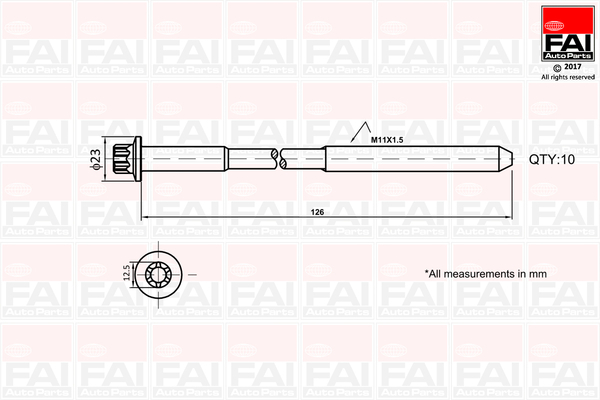 Sada šroubů hlavy válce FAI AutoParts