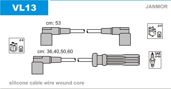 Sada kabelů pro zapalování JANMOR